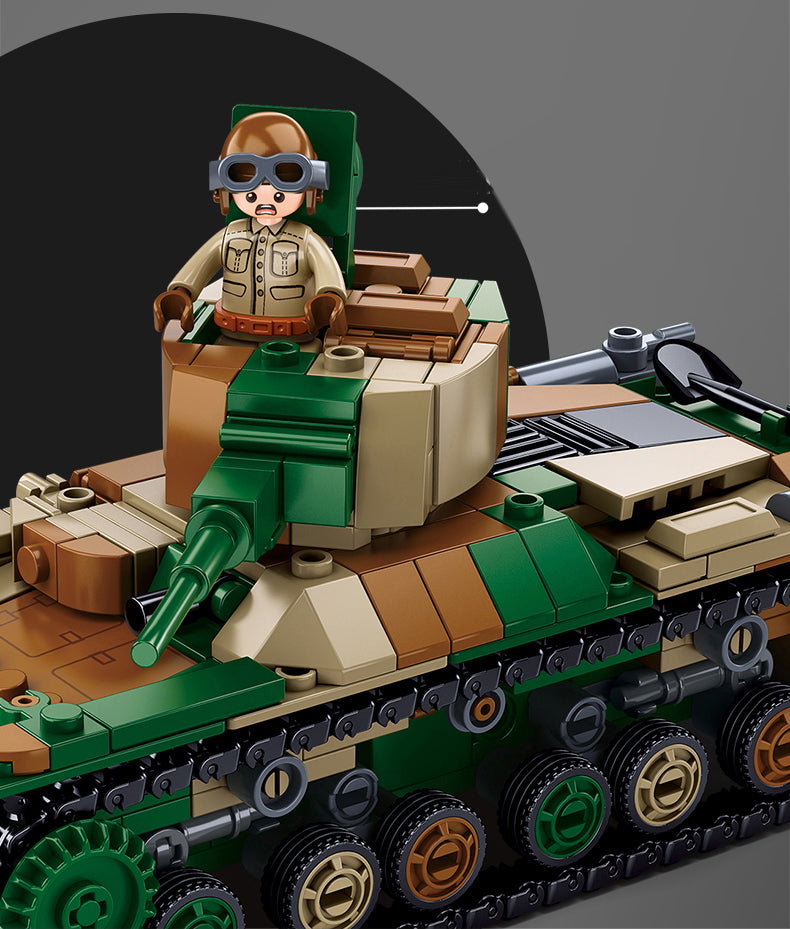 Sluban M38-B1107 WWII Type 97 Medium Tank - Kit De Construction Compatible Lego