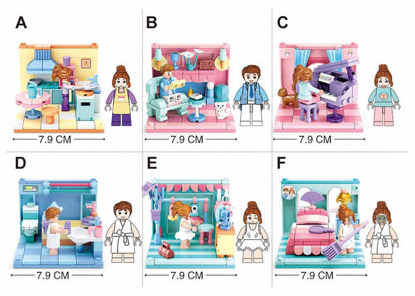 Girl's Mini House sets - 868 Pieces - M38-B0757
