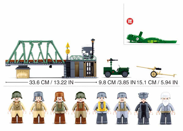 Winter Battle Bridge Scene - Battle Set 769 Pieces - M38-B0981