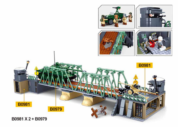 Winter Battle Bridge Scene - Battle Set 769 Pieces - M38-B0981