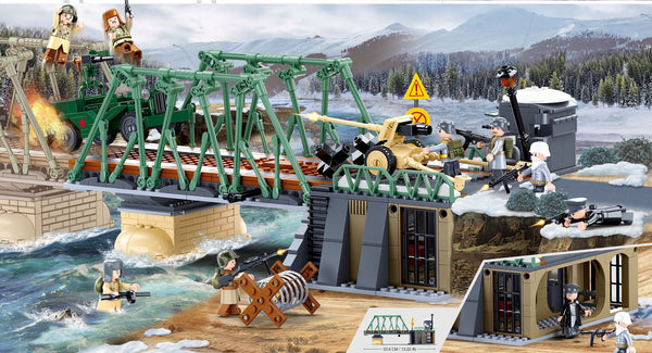 Winter Battle Bridge Scene - Battle Set 769 Pieces - M38-B0981