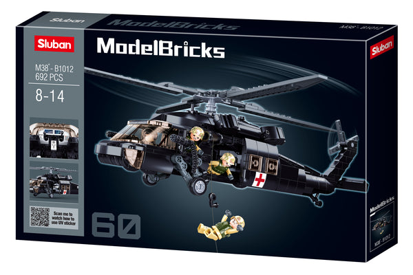 UH-60 US Black Hawk Military Helicopter - 692 Pcs - M38-B1012