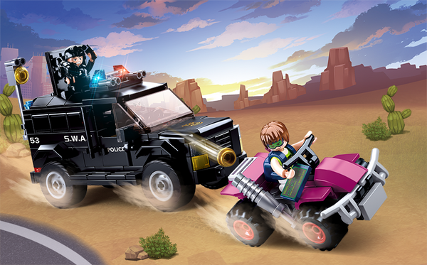 Police 4x4 Swat SUV Police Truck - M38-B0653