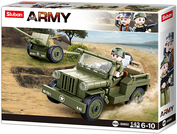 US WILLY WW2 4×4 Jeep with Field Canon - M38-B0853