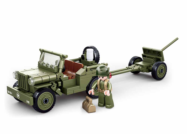 US WILLY WW2 4×4 Jeep with Field Canon - M38-B0853