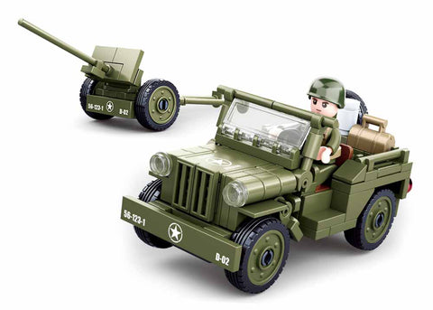 US WILLY WW2 4×4 Jeep with Field Canon - M38-B0853