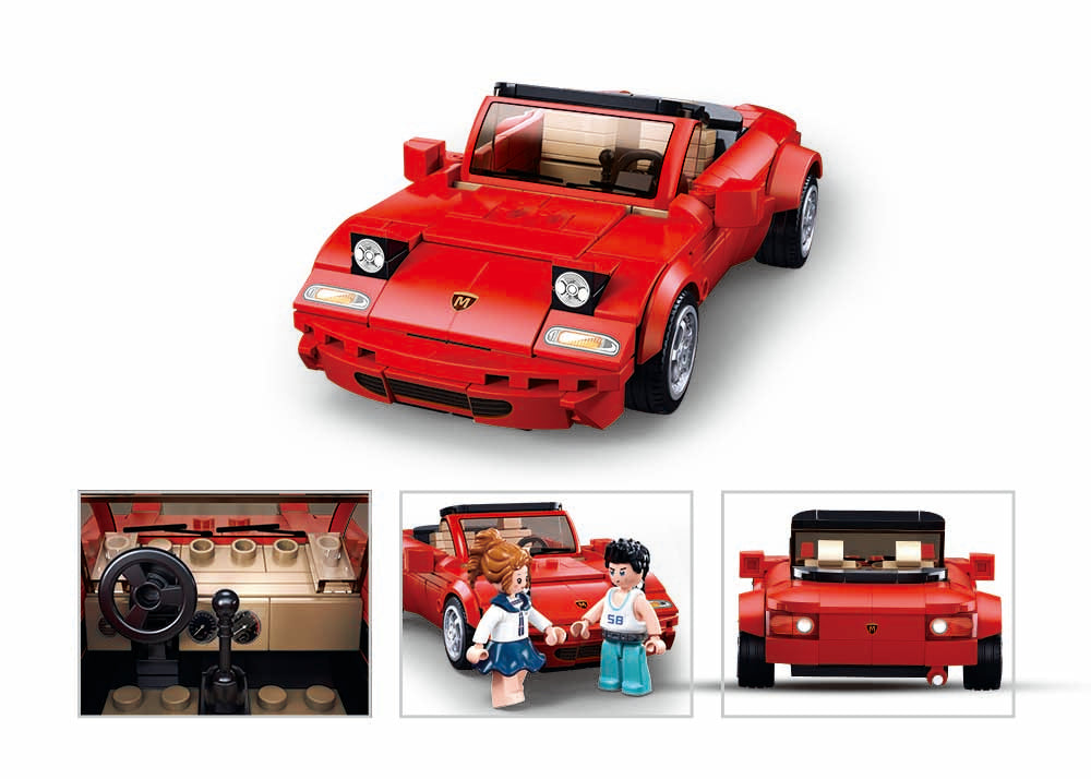 Sluban Auto Sportiva MX5S – Set Di Costruzione In Mattoncini, Colore Standard, Modello M38-B1128, Giocattolo Per Bambini E Collezionisti