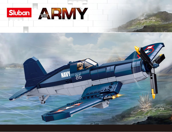 Sluban US WWII-F4U Fighter Plane - 550 Pieces - M38-B1109