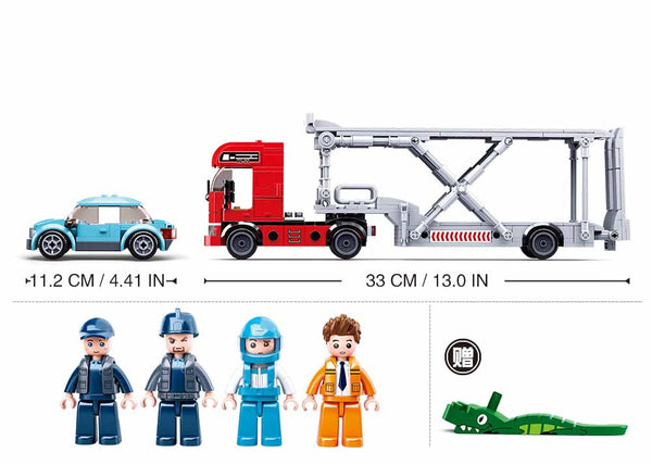 Car Carrier Truck and Trailer - 542 Pieces - M38-B0880