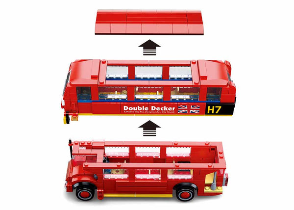 Sluban London Double Decker Bus - London Bus - 382 Pieces - M38-B0708 -