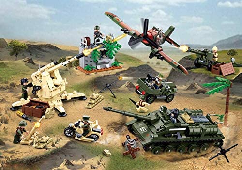 Sluban Battle of Kursk, battle field and Tank set with Fighter Plane Set - 998 Pieces. M38-B0697