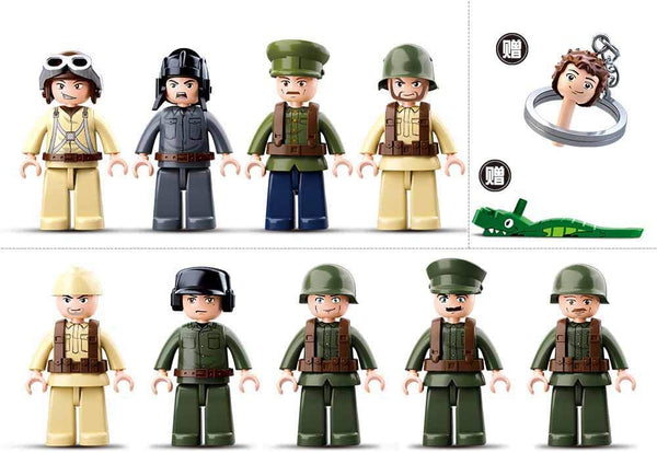 Sluban Battle of Kursk, battle field and Tank set with Fighter Plane Set - 998 Pieces. M38-B0697