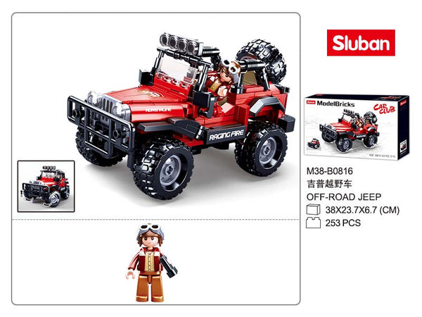 Sluban JEEP off Road Truck / Road Car - 253 Pieces - M38-B0816