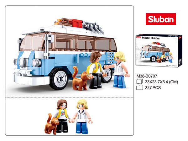 Sluban VW Mini Combi Van - Surfer Van Bus - 227 Pieces - ( M38-B0707 )