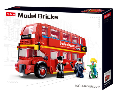 Sluban London Double Decker Bus - London Bus - 382 Pieces - M38-B0708 -