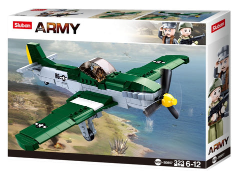 P-51 Mustang US Air-force Fighter Plane   - 323 Pieces - M38-B0857