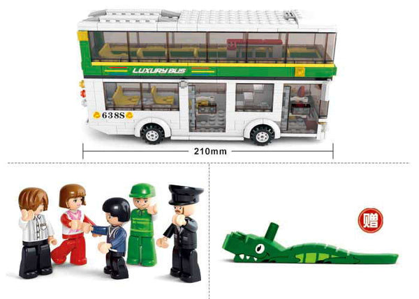 Double Decker Bus and Gas Station