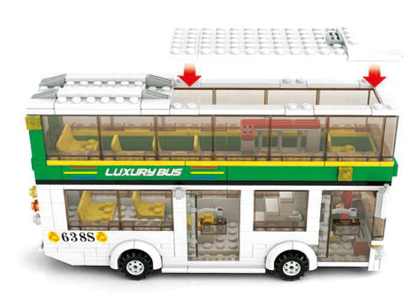 Double Decker Bus and Gas Station
