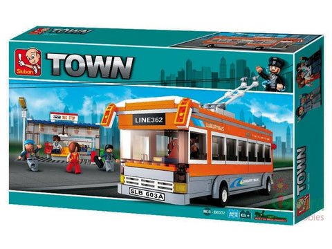 Street Trolley Bus - Metro Bus + Bus Stop - B0332