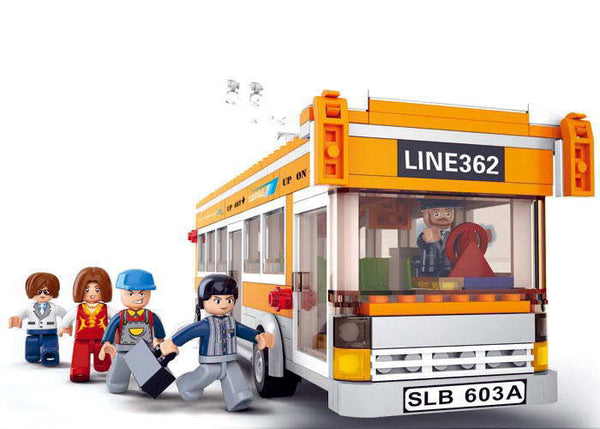 Street Trolley Bus - Metro Bus + Bus Stop - B0332