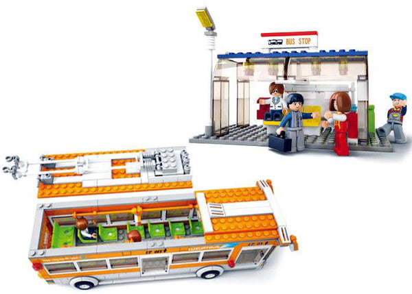 Street Trolley Bus - Metro Bus + Bus Stop - B0332