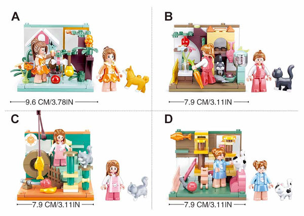 Mini Sets / Mini Pet Scene Building 8 sets in One Mega Pack  - 868 Pieces - M38-B0919