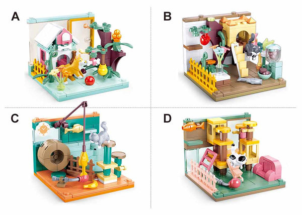 Mini Sets / Mini Pet Scene Building 8 sets in One Mega Pack  - 868 Pieces - M38-B0919