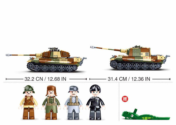 King Tiger Heavy Battle Tank WW2  (2in1) Set - 930 Piece - M38-B0980