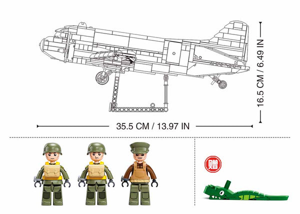 C-47 WW2 Dakota Skytrain Troop Transport - Sluban B1366