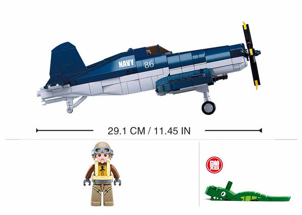 Sluban US WWII-F4U Fighter Plane - 550 Pieces - M38-B1109