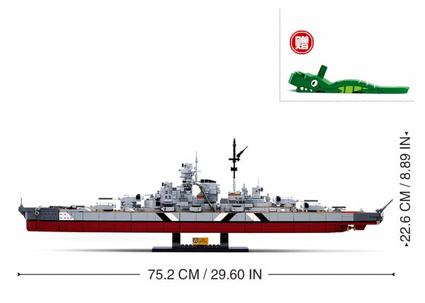 German Bismarck Battleship 1/350 Scale Set  - 1849 pieces ( M38-B1102)