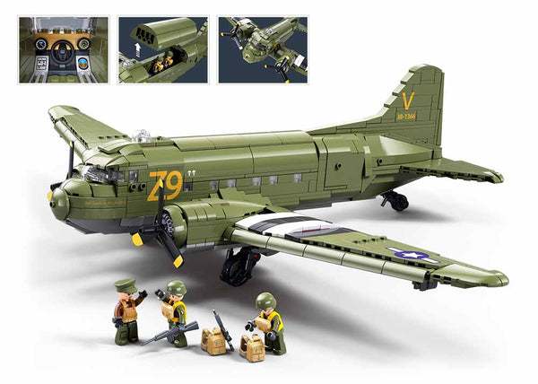 C-47 WW2 Dakota Skytrain Troop Transport - Sluban B1366