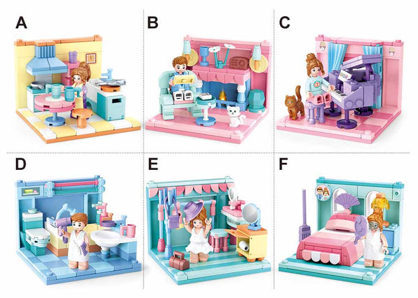 Girl's Mini House sets  - 868 Pieces - M38-B0757