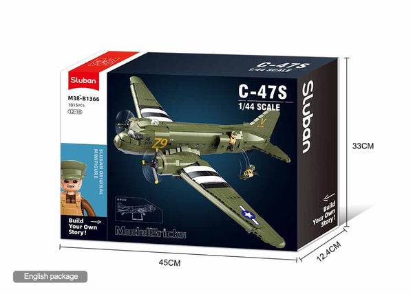 C-47 WW2 Dakota Skytrain Troop Transport - Sluban B1366
