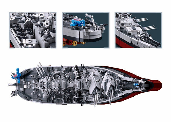 USS Missouri WW2 Battleship 1/350 Scale Set  - 1793 pieces M38-B1291