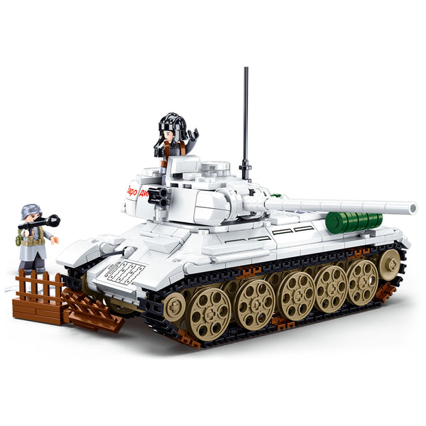 Sluban WW2 T34/85 Winter Medium Battle Tank - 518 Piece - M38-B0978