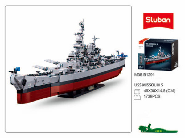 USS Missouri WW2 Battleship 1/350 Scale Set  - 1793 pieces M38-B1291