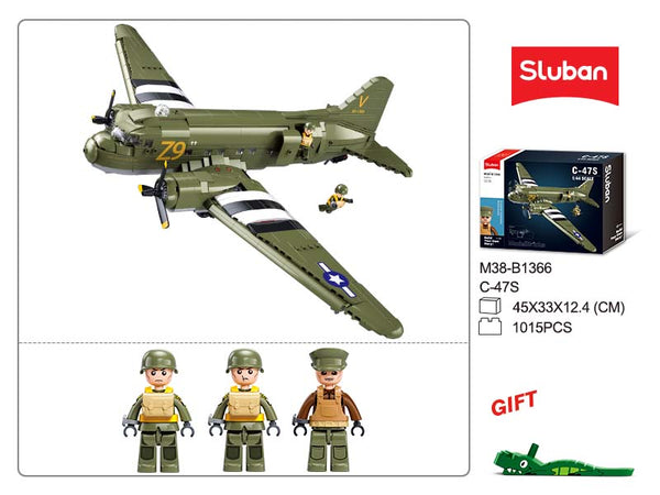 C-47 WW2 Dakota Skytrain Troop Transport - Sluban B1366