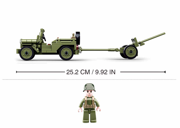 US WILLY WW2 4×4 Jeep with Field Canon - M38-B0853