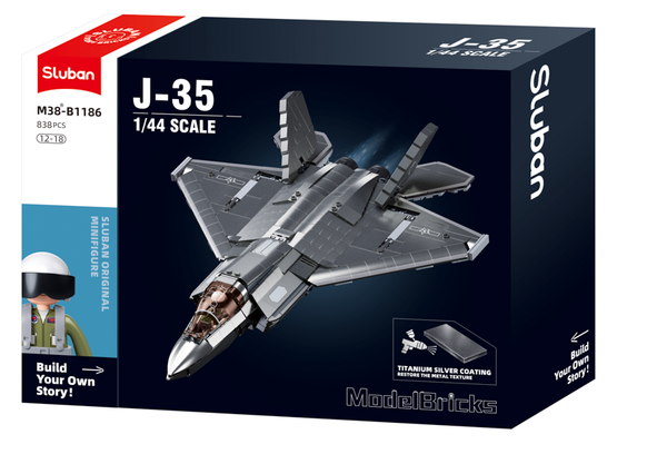 J35 Stealth Aircraft Sluban Set - 838 Pieces - M38-B1186