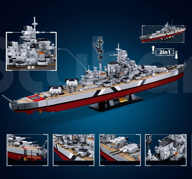 German WW2 Bismarck Battleship 1/350 Scale Set 1849 pieces M38