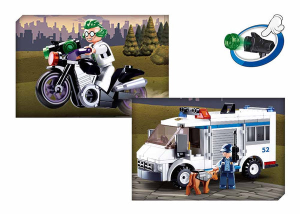 Police Van and Motorcycle B0652