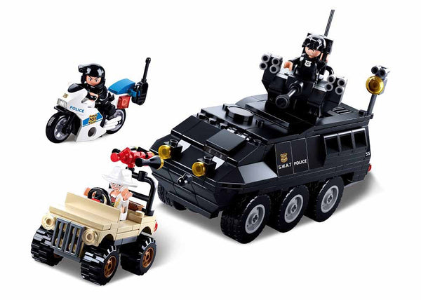 Police Swat Vehicle and Motorcycle and Jeep - B0655