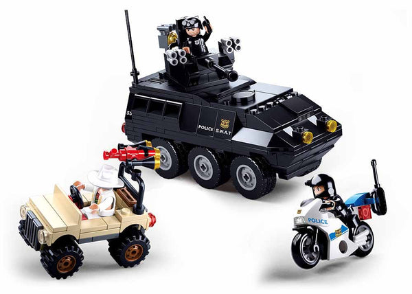 Police Swat Vehicle and Motorcycle and Jeep - B0655