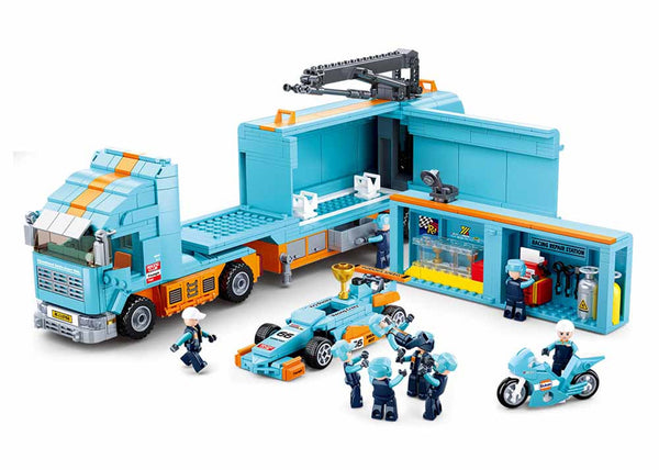 Mobile Racing Team Truck and Team -1044 Pieces - M38-B0766