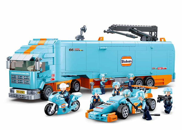 Mobile Racing Team Truck and Team -1044 Pieces - M38-B0766