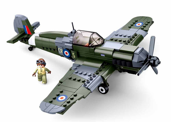 Sluban Royal Airforce RAF Spitfire Fighter Plane - 290 Pieces - M38-B0712