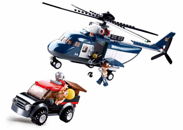 Police Helicopter and Truck B0656