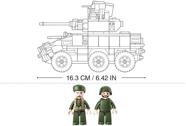 Sluban LAV Armored Vehicle - All Terrain Tank - 384 Pieces - M38-B0753