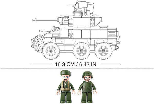 Sluban LAV Armored Vehicle - All Terrain Tank - 384 Pieces - M38-B0753